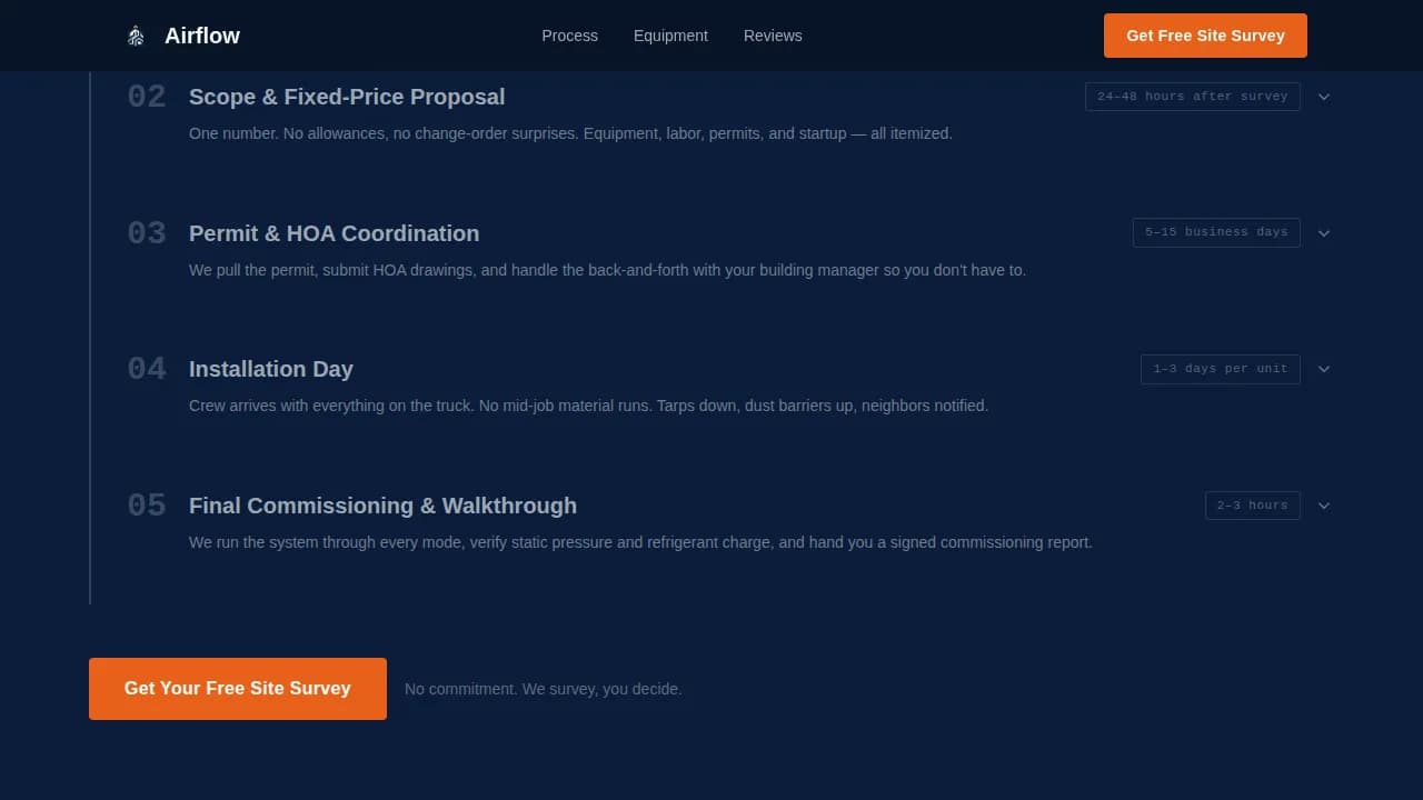 Airflow - Precision Multi-Unit HVAC Contractor Landing Page Template