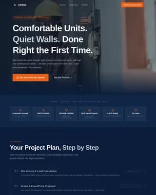 Airflow - Precision Multi-Unit HVAC Contractor Landing Page Template