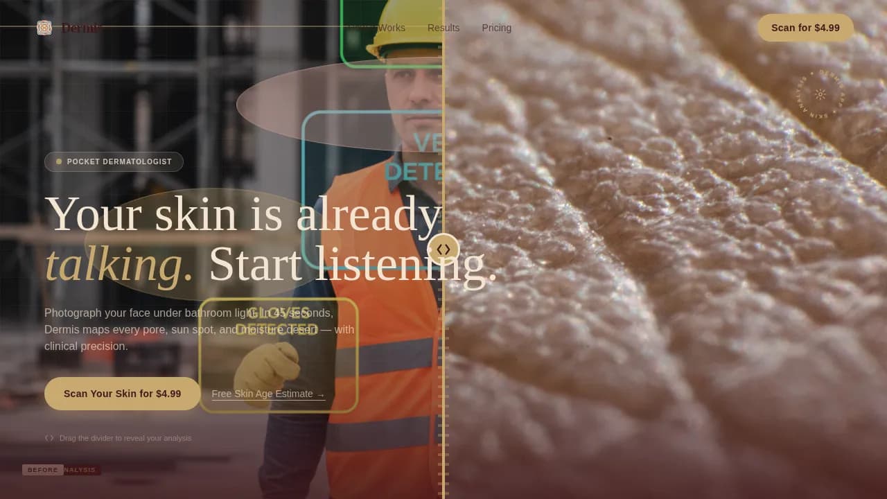 Radiant — Skin Analysis Platform Landing Page Template