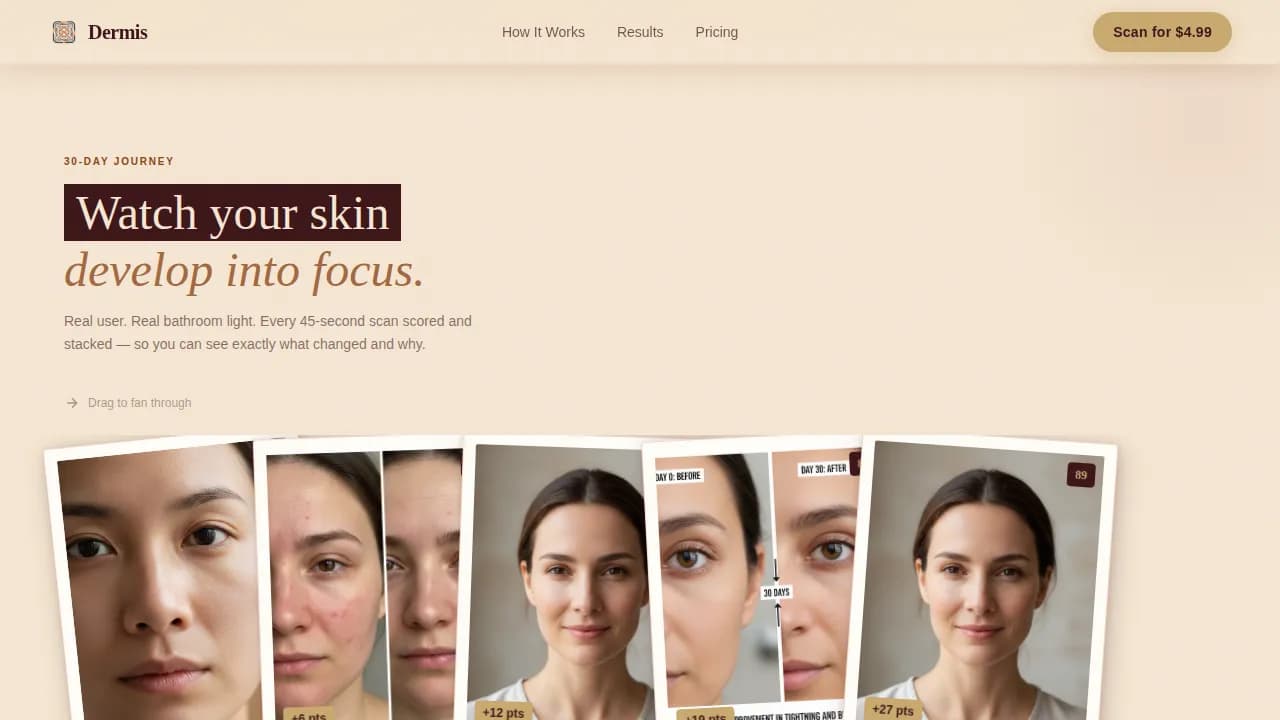 Radiant — Skin Analysis Platform Landing Page Template
