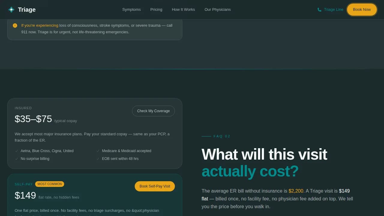 Emergency Physician Booking Website Template