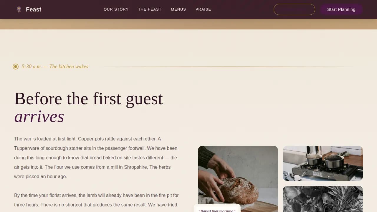 Woodland Wedding Booking Website Template