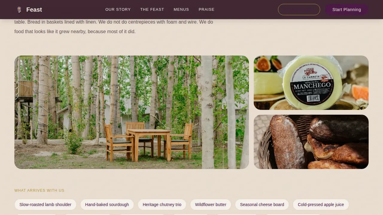 Woodland Wedding Booking Website Template