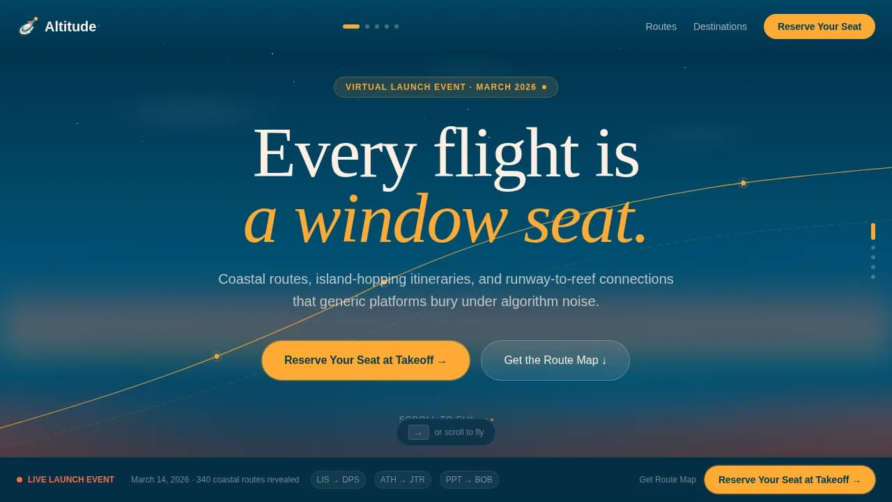 Ascend — Premium Aviation Booking Landing Page Template