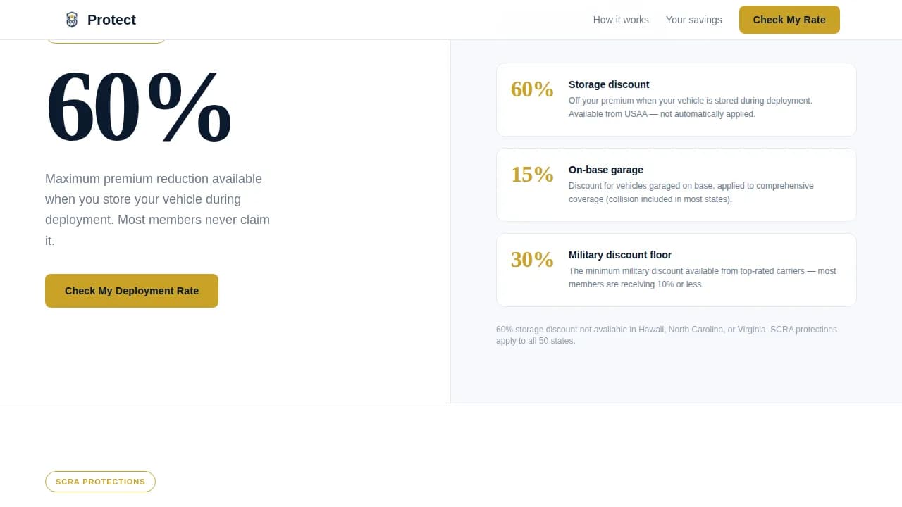 Military Service Member Insurance Professional Website Template