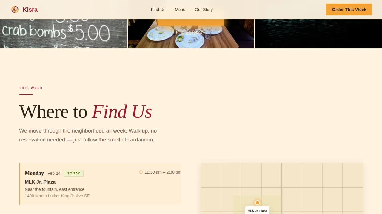Sudanese Cuisine Booking Website Template