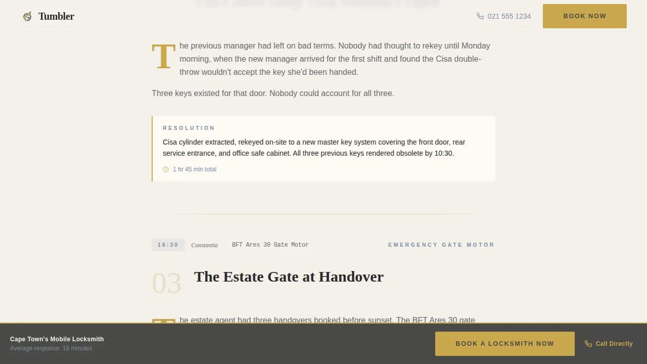 Tumbler - Trusted Emergency Locksmith Landing Page Template