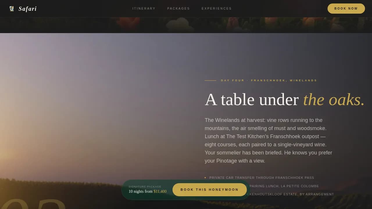 South Africa Travel Booking Website Template