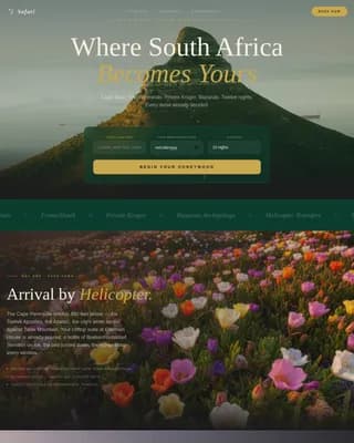 South Africa Travel Booking Website Template