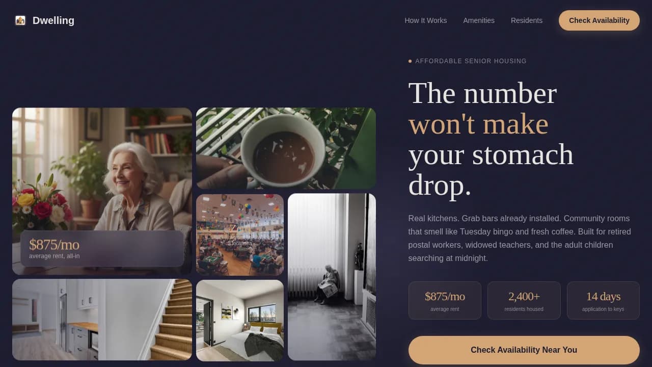 Nest — Premier Senior Living Landing Page Template