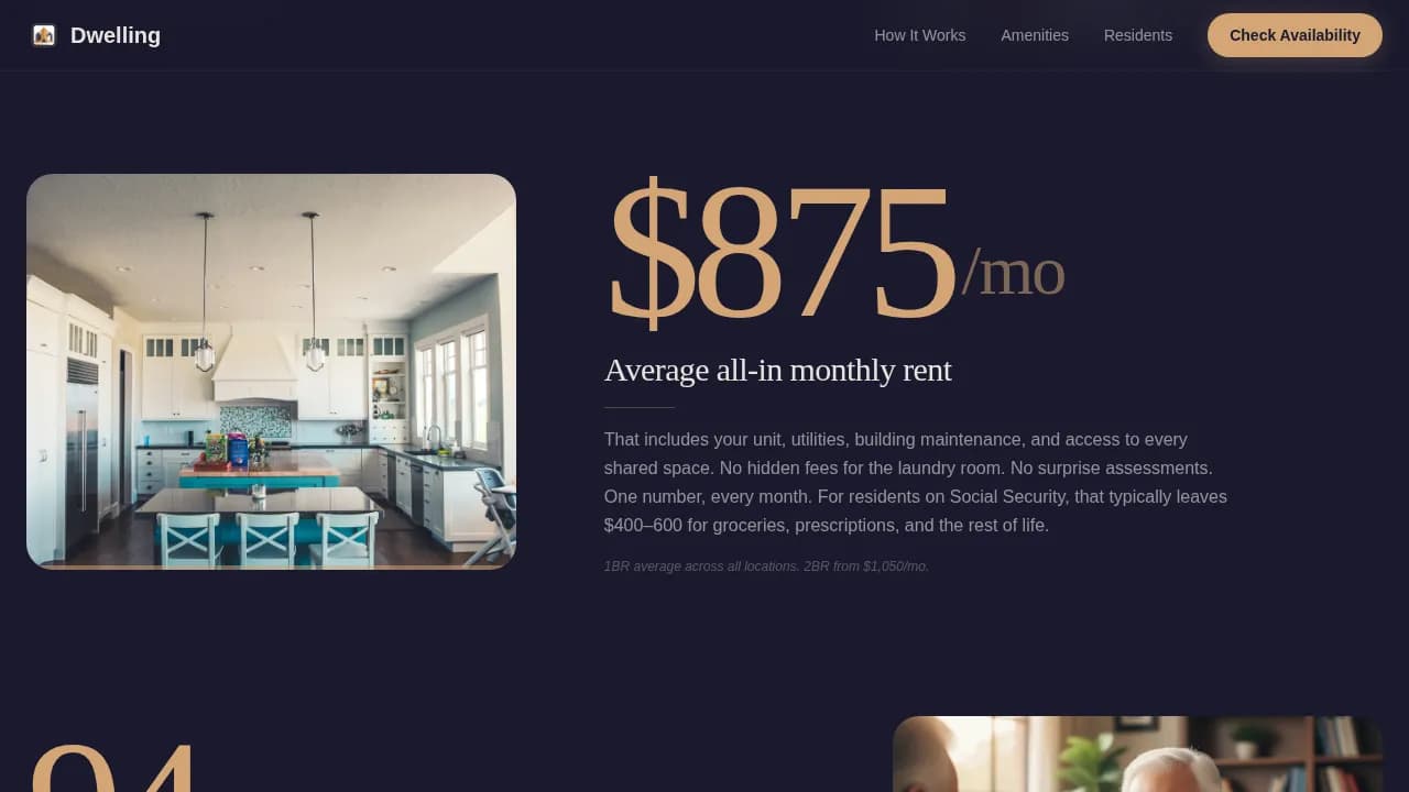 Nest — Premier Senior Living Landing Page Template