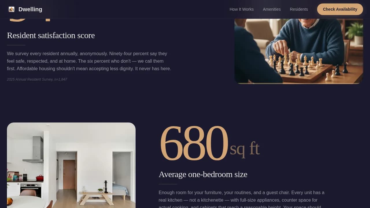 Nest — Premier Senior Living Landing Page Template