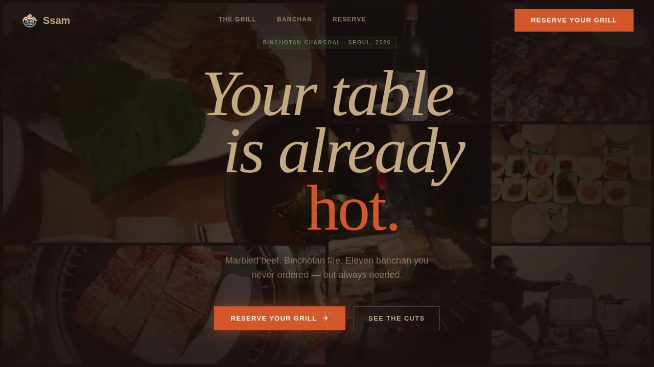 Ssam - Sizzling Korean BBQ Restaurant Landing Page Template