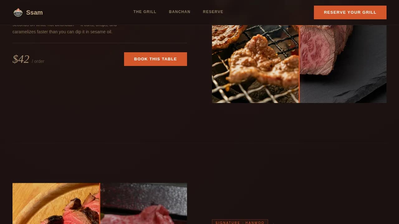 Ssam - Sizzling Korean BBQ Restaurant Landing Page Template