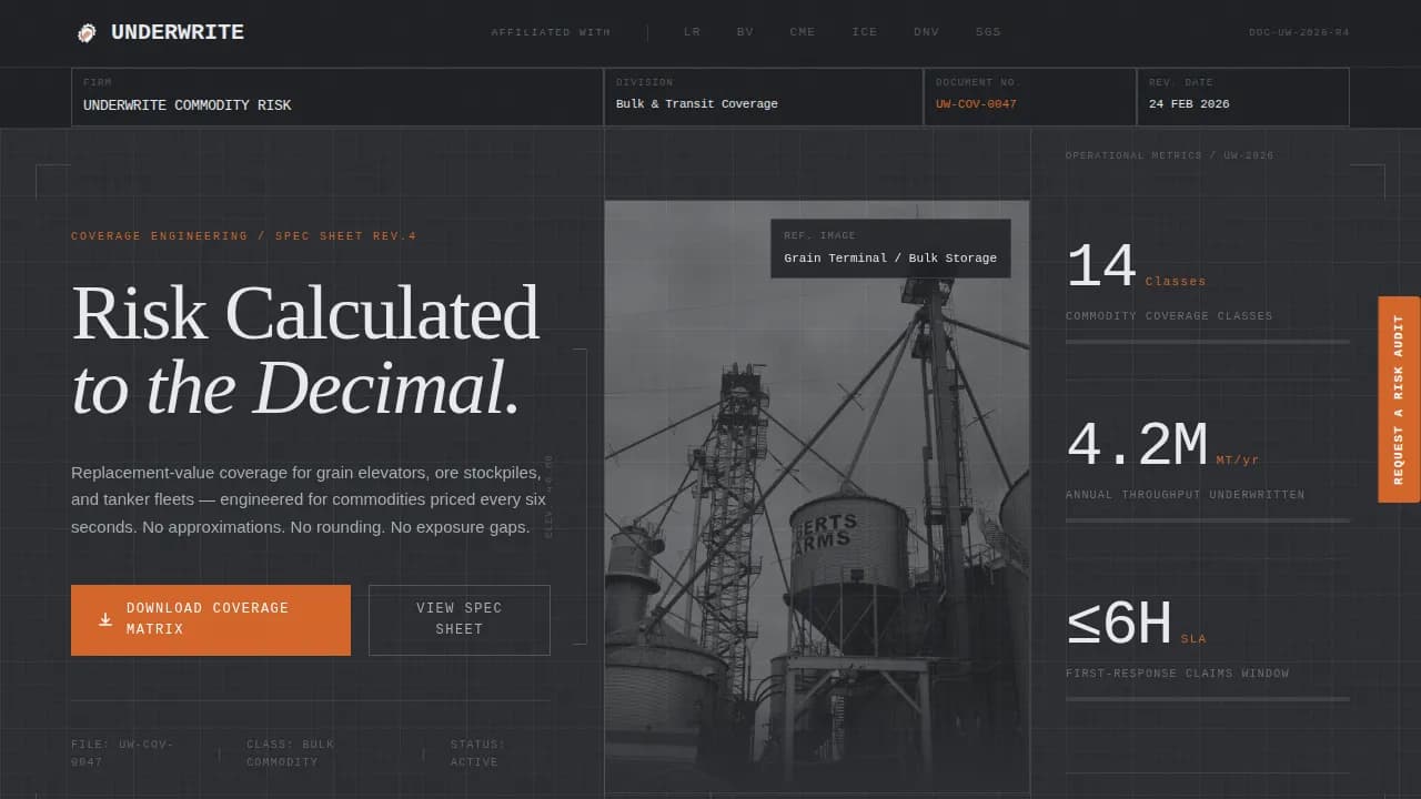 Cover — Expert Commodity Insurance Landing Page Template