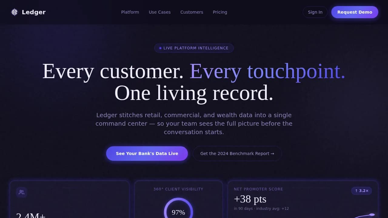Nexus — Integrated Finance Platform Landing Page Template