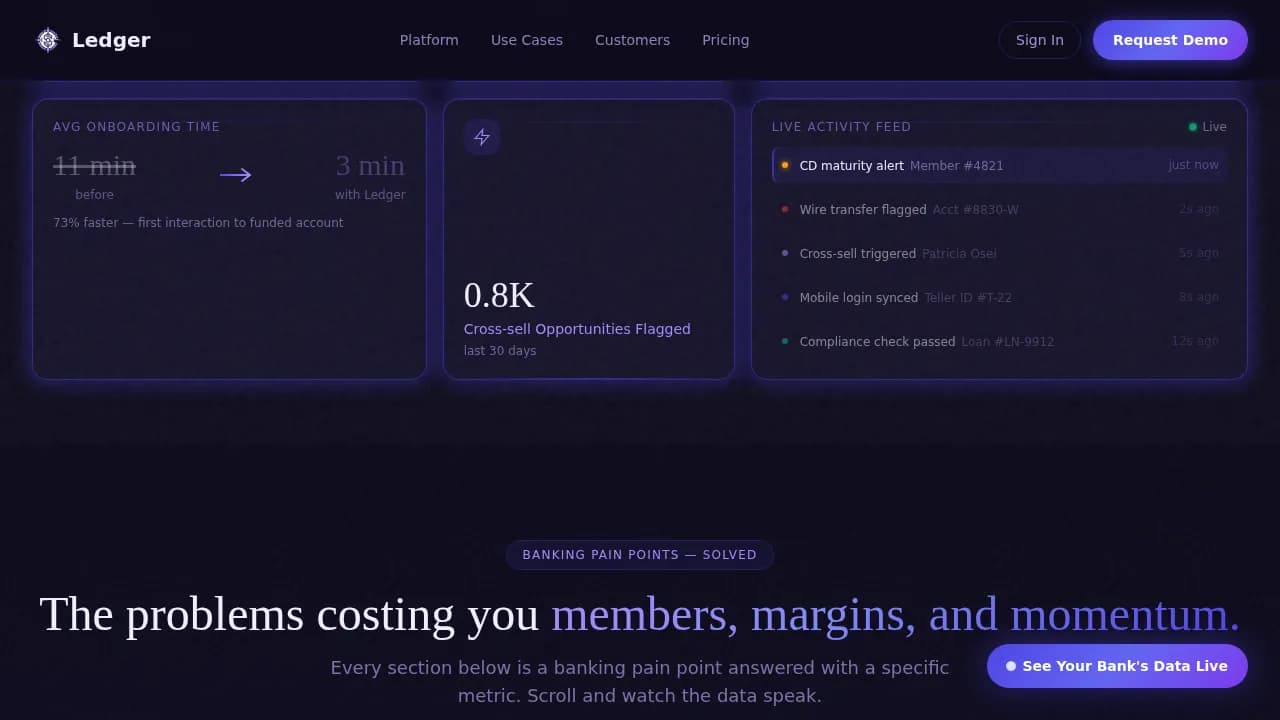 Nexus — Integrated Finance Platform Landing Page Template