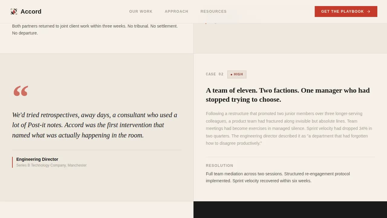 Accord - Editorial Workplace Mediation Landing Page Template