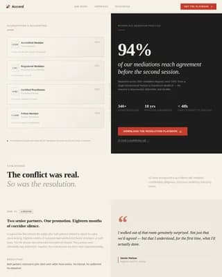 Accord - Editorial Workplace Mediation Landing Page Template