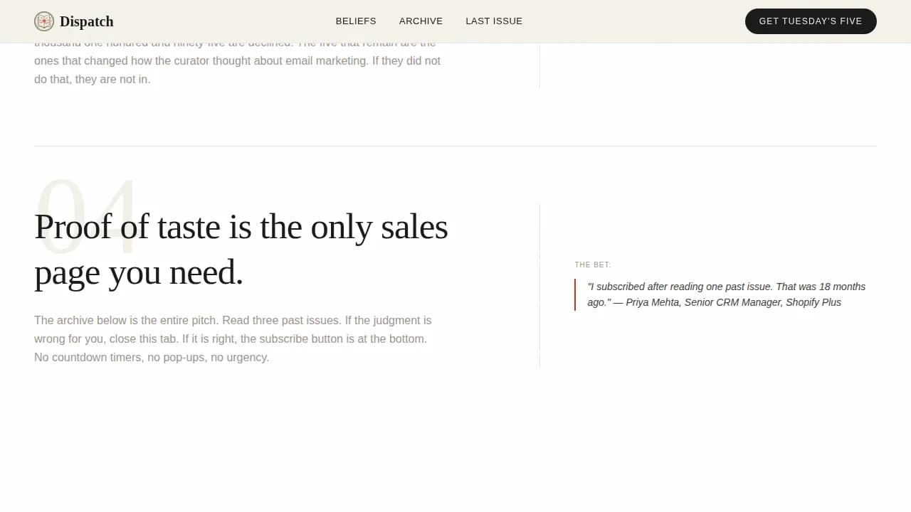 Curate — Weekly Insight Briefing Landing Page Template