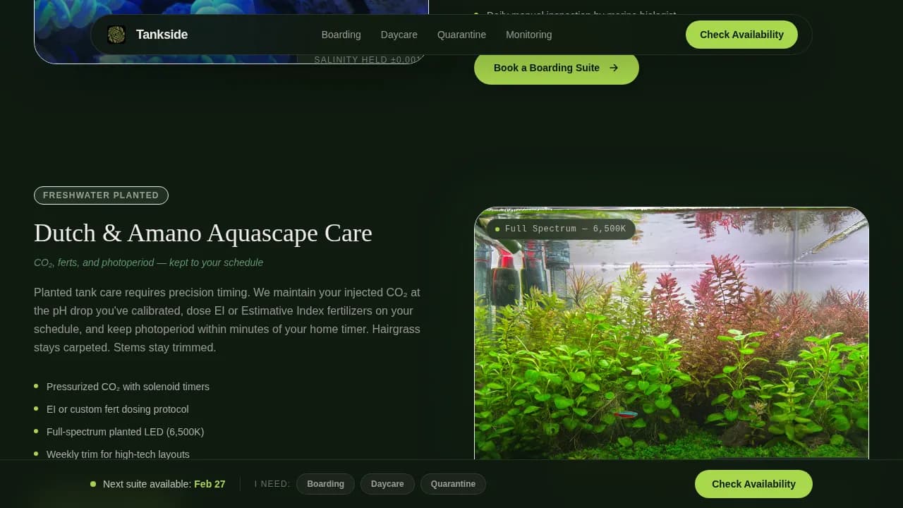 Aquacare — Expert Aquatic Boarding Landing Page Template
