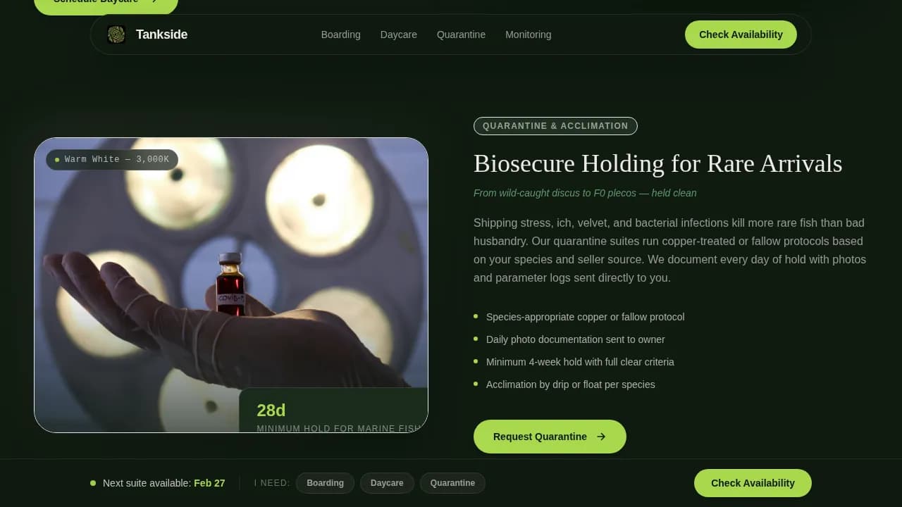 Aquacare — Expert Aquatic Boarding Landing Page Template