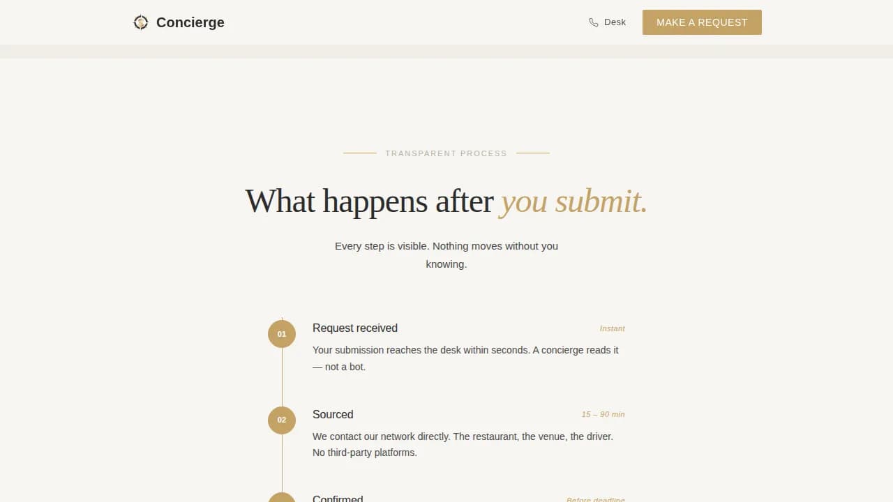 Hotel Concierge Booking Website Template