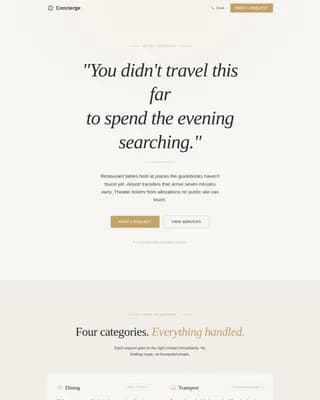 Hotel Concierge Booking Website Template