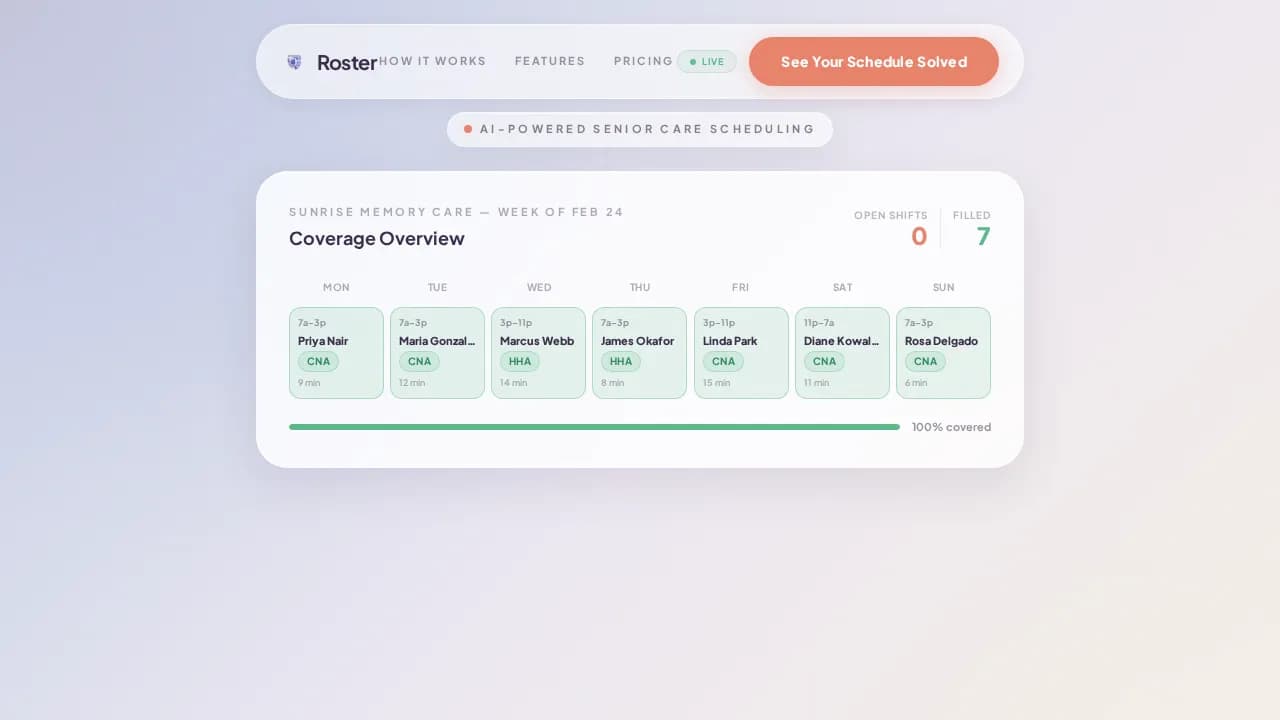 AI for Senior Care Professional Website Template