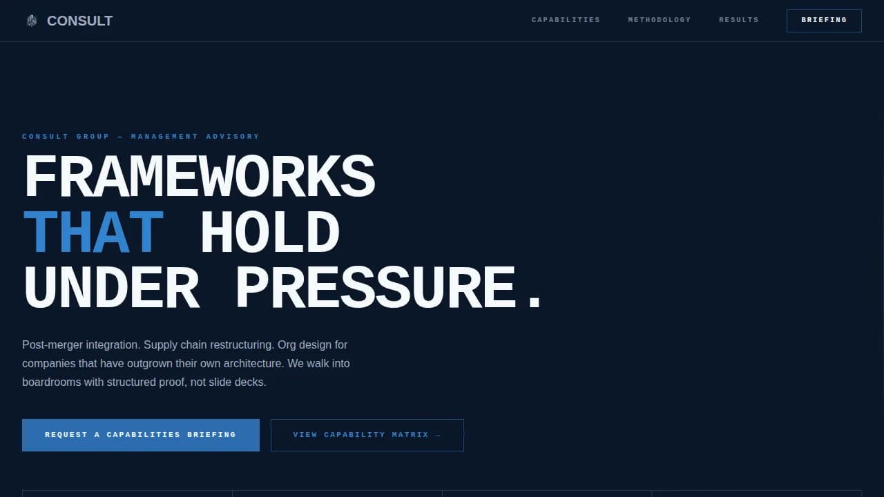 CFO & COO Management Consulting Dashboard Website Template