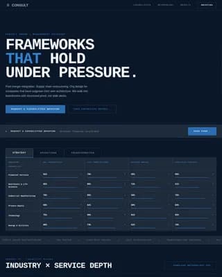 CFO & COO Management Consulting Dashboard Website Template
