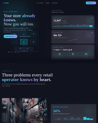 Pulse - Smart Retail IoT Sensor Analytics Landing Page Template