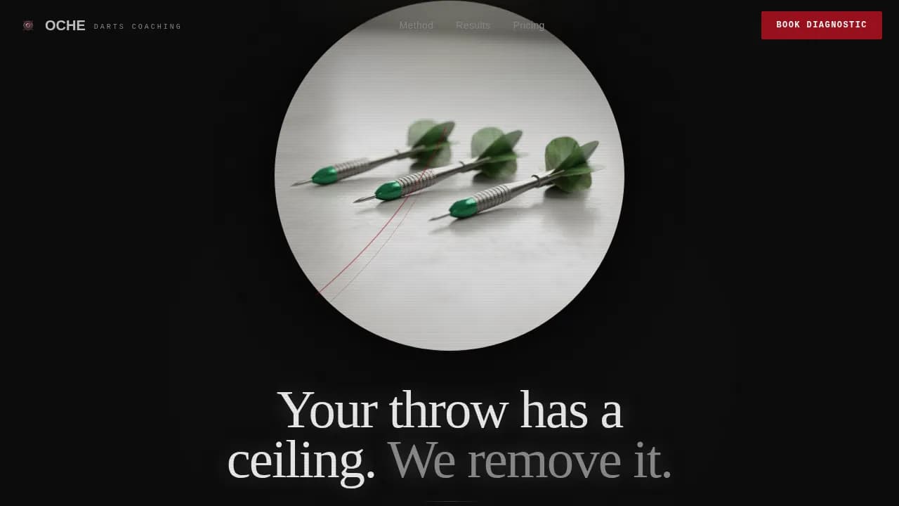 Oche - Precision Darts Coaching Landing Page Template