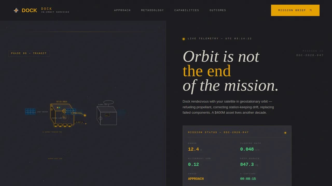 Orbit — Advanced Satellite Servicing Landing Page Template