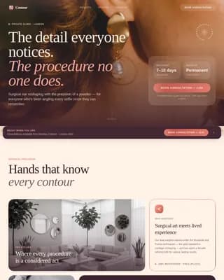 Sculpt — Precision Cosmetic Surgery Landing Page Template