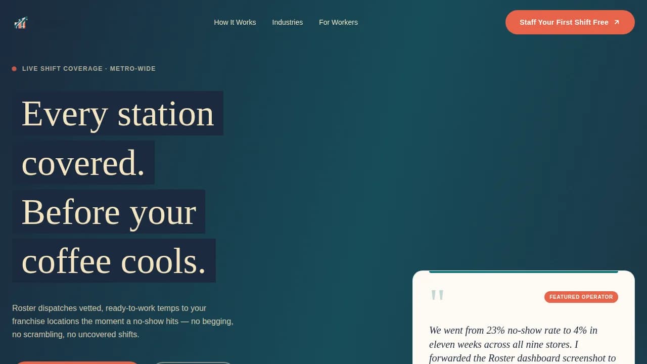 Roster - Franchise Temp Staffing Landing Page Template