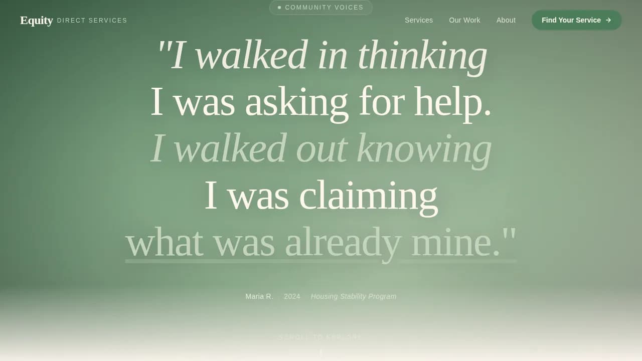 Parity — Inclusive Economic Justice Landing Page Template