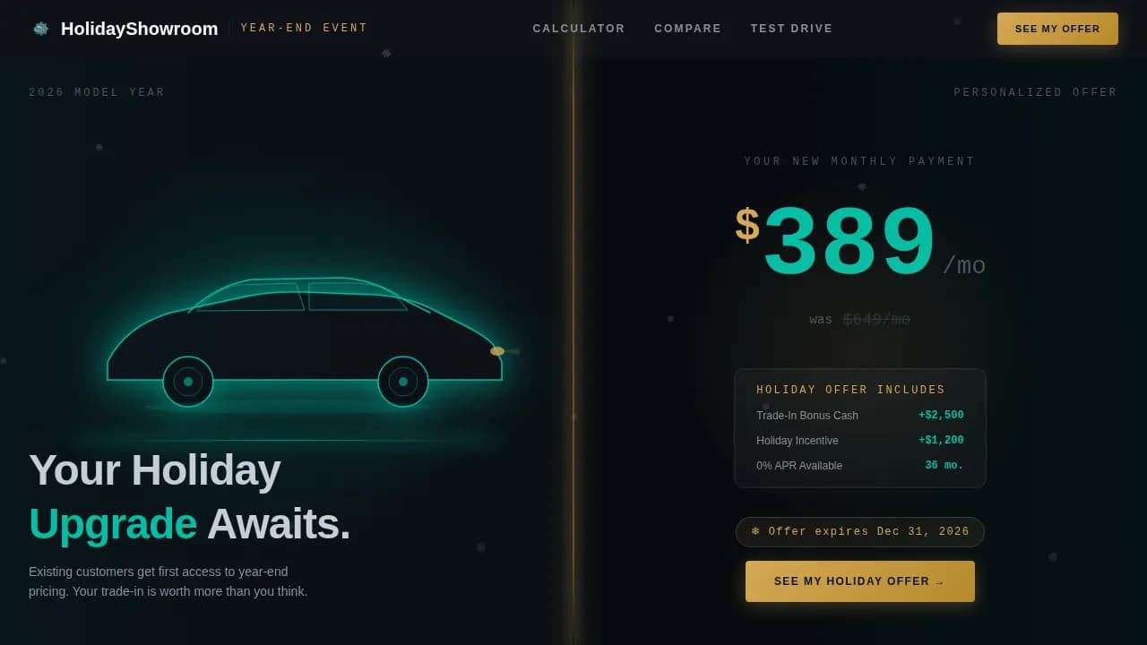 Auto Dealer Email Marketing Booking Website Template