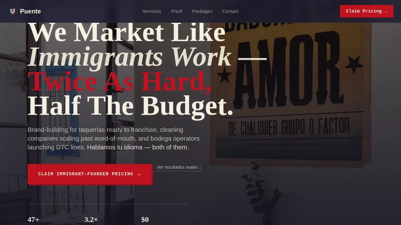 Immigrant-Owned Business Pricing Website Template