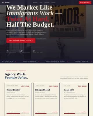 Immigrant-Owned Business Pricing Website Template