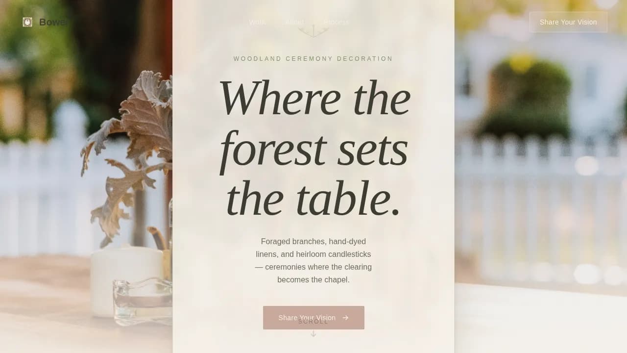 Woodland Wedding Portfolio Website Template