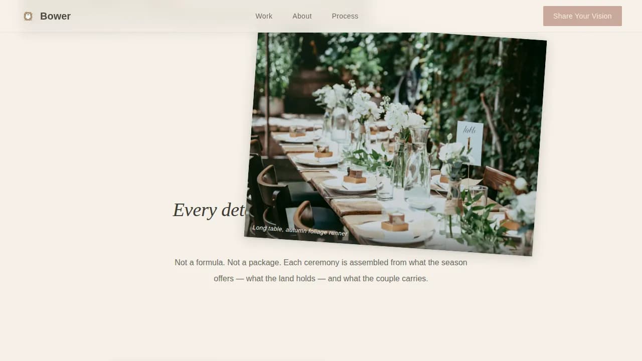 Woodland Wedding Portfolio Website Template