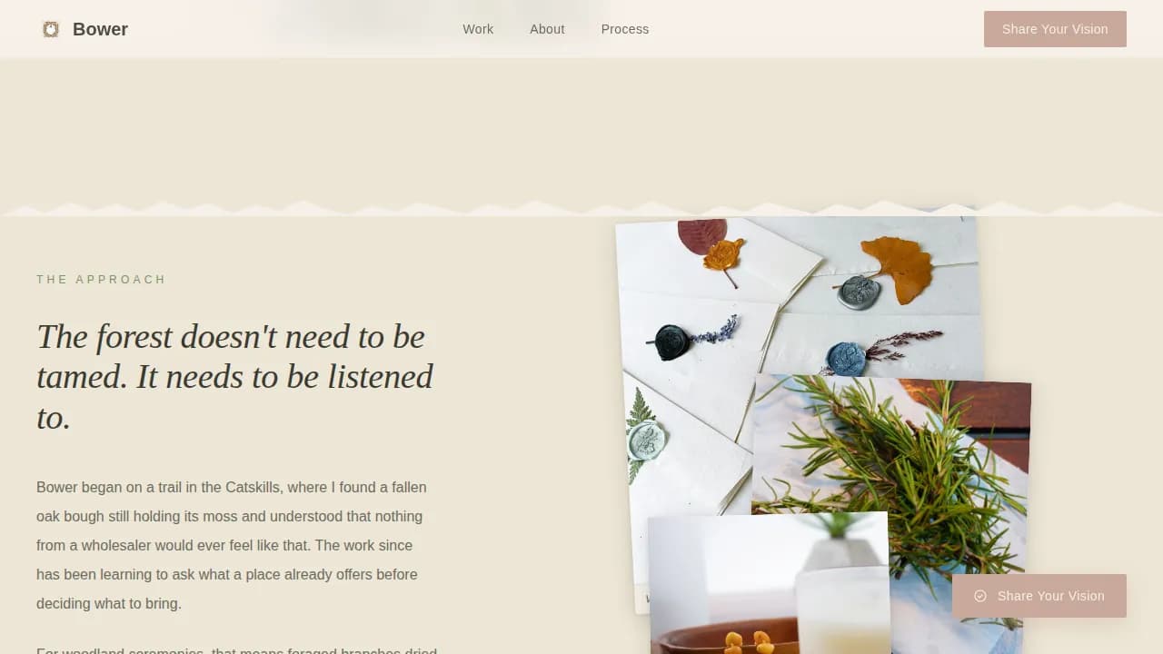 Woodland Wedding Portfolio Website Template