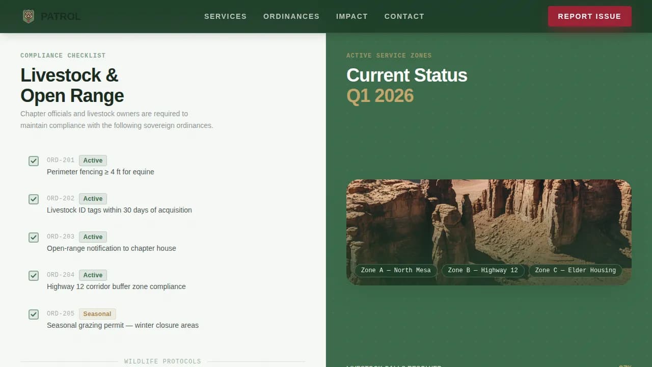 Animal Control Government Privacy Policy Website Template