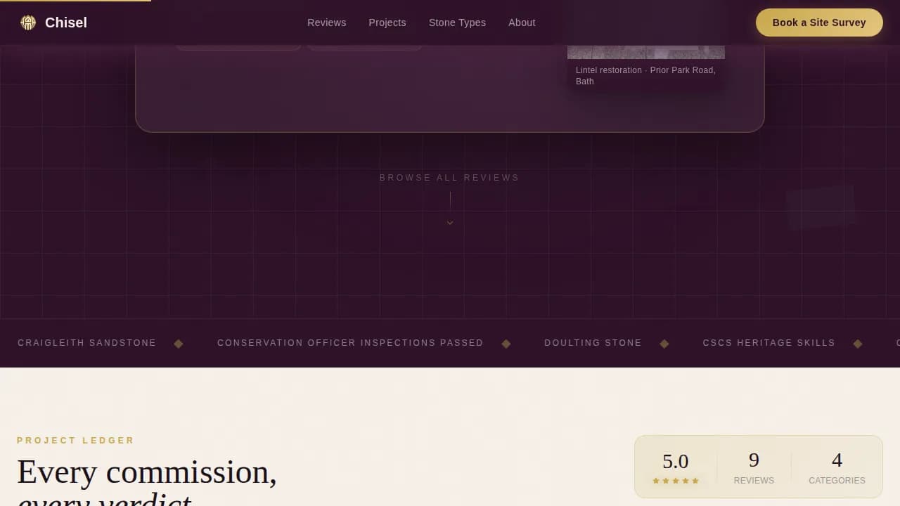 Stonemason Business Booking Website Template
