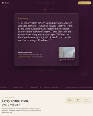 Stonemason Business Booking Website Template