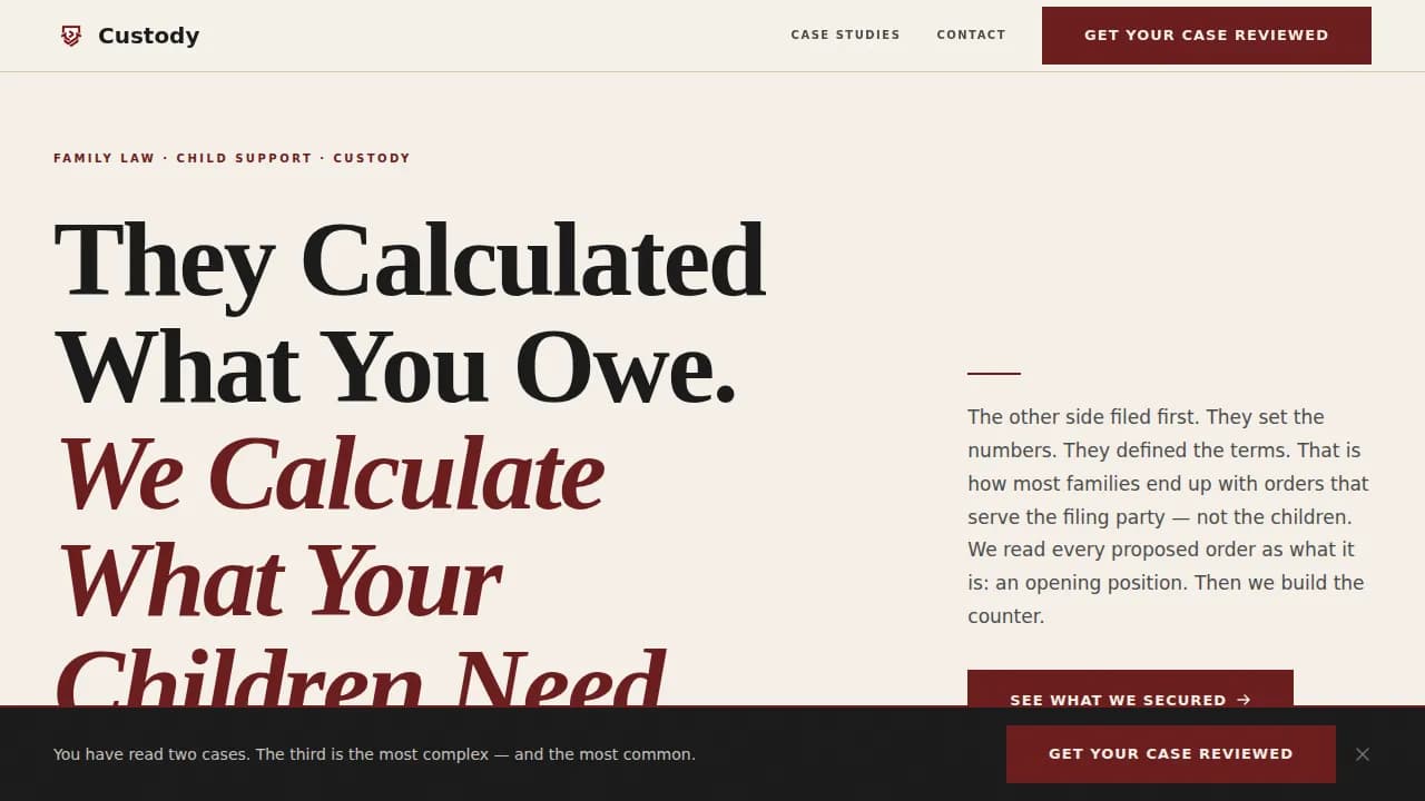 Advocate — Results Family Lawyer Landing Page Template