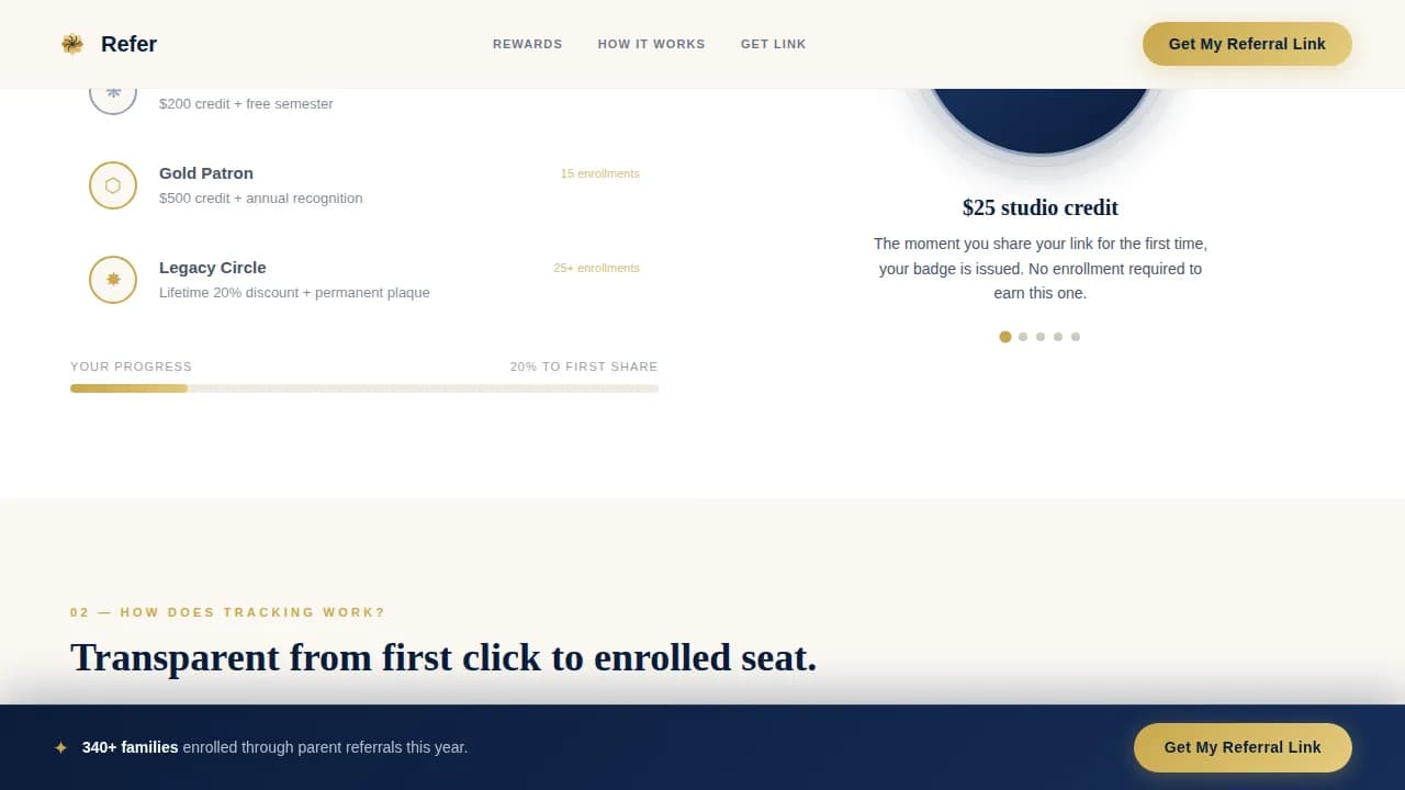 Art School Marketing FAQ Website Template