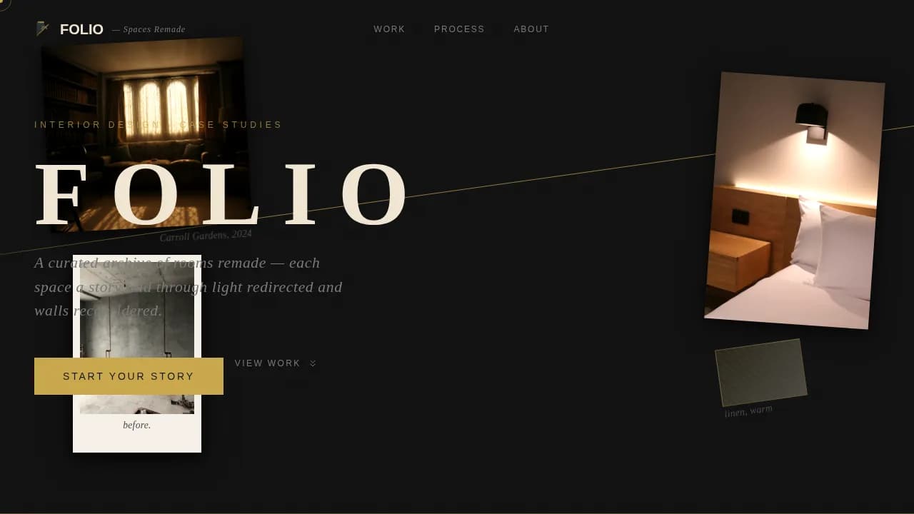 Showcase — Curated Interior Design Landing Page Template