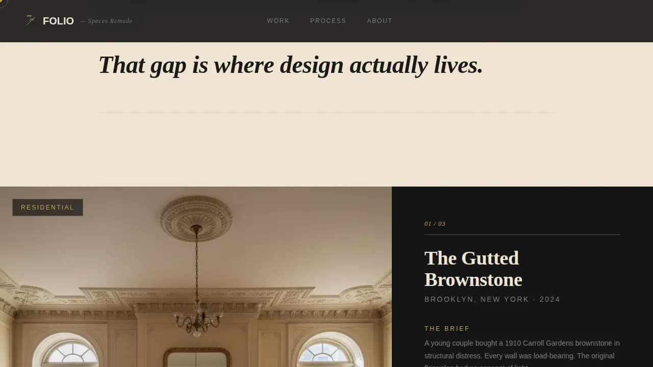 Showcase — Curated Interior Design Landing Page Template
